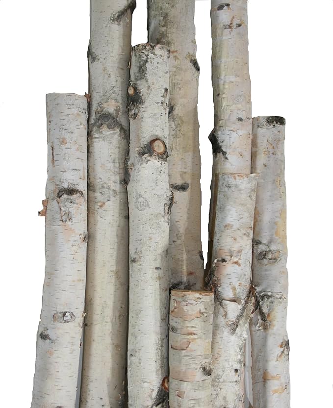 Wilson White Birch Pole Pack (Small) Set of 3 White Birch Poles: 1.5-2.5 inch Diameter x 3, 4, and 5 feet Tall
