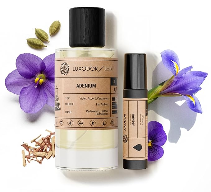 Adenium Perfume for Men & Women, Inspired by S.antal 33, 2-Piece Combo of 100 ml Fragrance Spray Bottle and 10 ml Alcohol-Free Roll-On Perfume Oil, Unisex Fragrances