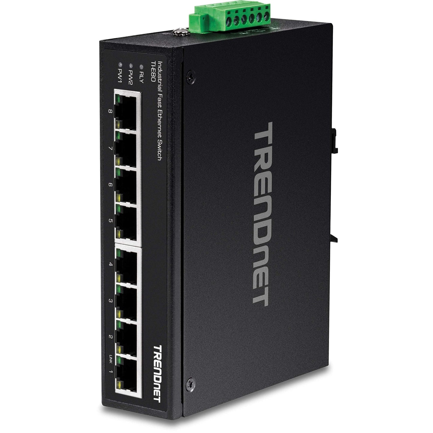 Trendnet 8-Port Industrial Fast Ethernet Din-Rail Switch, Ti-E80, 8 X Fast Ethernet Ports, Ip50 Rated, Extreme Temperature Opera