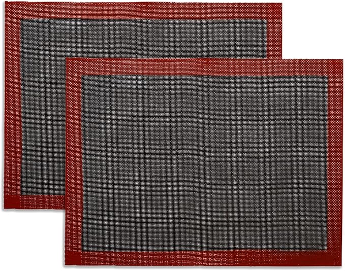Silicone Baking Mat - Non Slip Silicone Baking Sheet, Non Stick Reusable Silicone Mats for Baking, Oven Liner, Counter Mat - Half Sheet Baking Mat(2, 22 * 15)