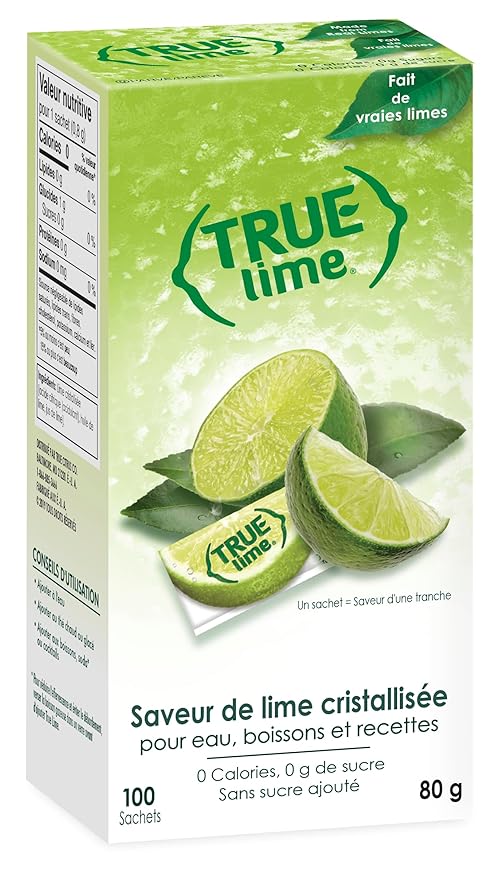 True Citrus TRUE LIME Water Enhancer, Bulk Dispenser, 100 Count (Pack of 1), 0 Calorie Drink Mix Packets For Water, Sugar ...