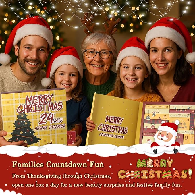 UCANBE Makeup Advent Calendar 2025, 24 Days Christams Makeup Sets For Women Gift, 2025 Xmas Countdown Calendar 24 Individually Boxed Full Make Up Kits For Teens Beauty Gift