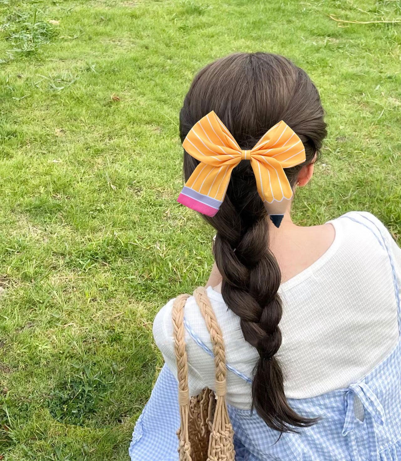 2 Pcs Back to School Outfits Headbands for Girls,Pencil Hair Bow Clips Hair Accessories for Teen Girls, First Day Of School Gift