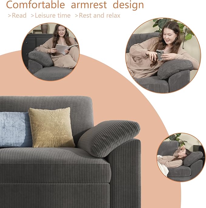 EASE MOOSE Oversized Modular Sectional Sofa, Extra Large L Shape Sectional Cloud Couch,Comfty Deep Modular Sofa with Ottoman for Living Room