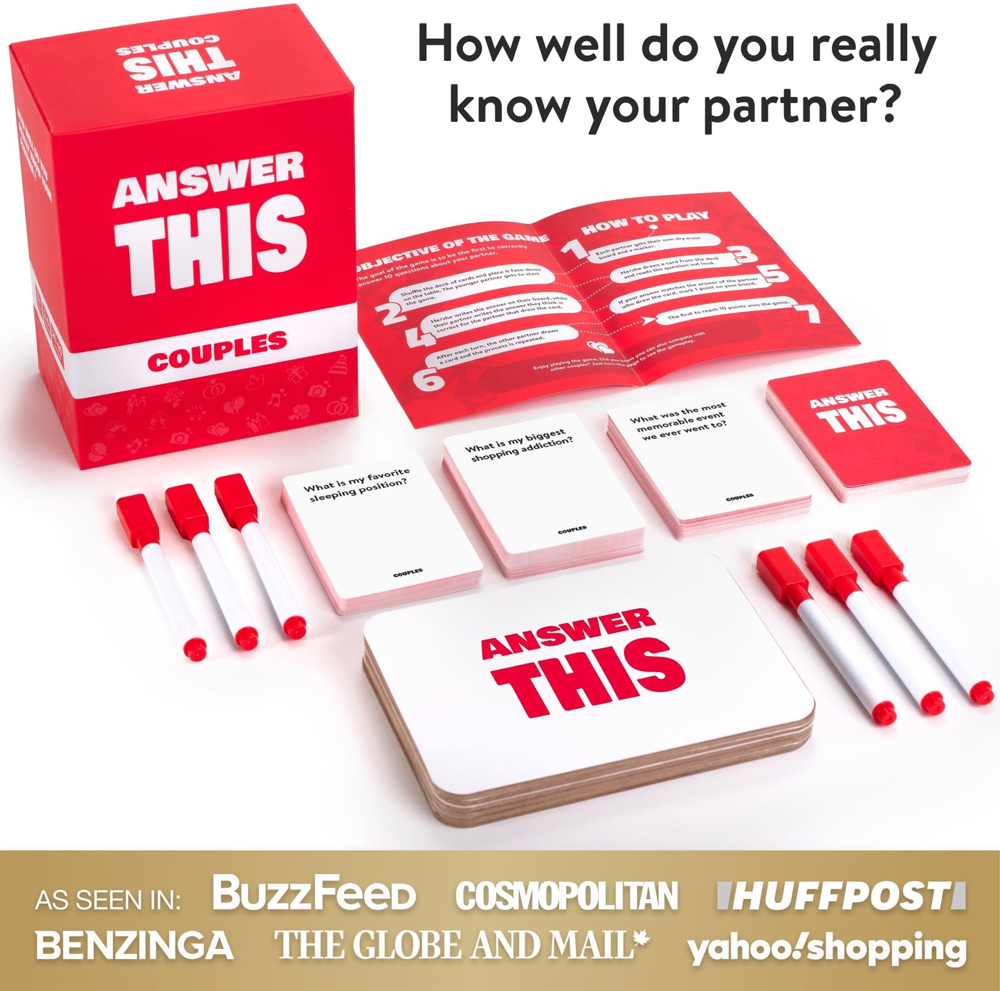 Answer This - Do You Really Know Your Partner? - Couples Game for Adults - 150 Fun & Interactive Conversation Cards for Date Night, Game Night or Valentines – Great Anniversary or Engagement Gift