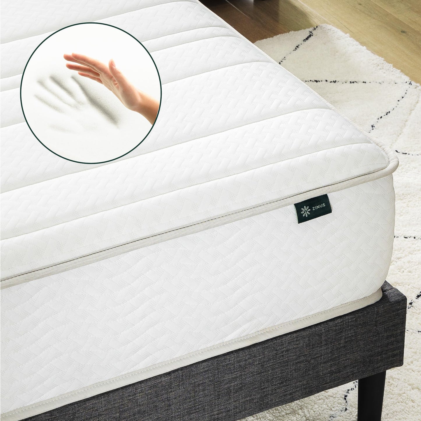 ZINUS 6 Inch Foam and Spring Hybrid Mattress [New Version], Twin, Medium Firmness, Durable Support, Certified Safe Foams & Fabric, Mattress in A Box