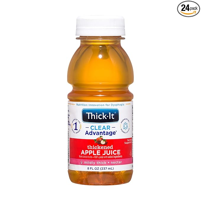 Thick-It Clear Advantage Mildy Thick Apple Juice, Nectar Consistency, Ready-to-Drink, Digestible Swallowing Aid, Hydration...