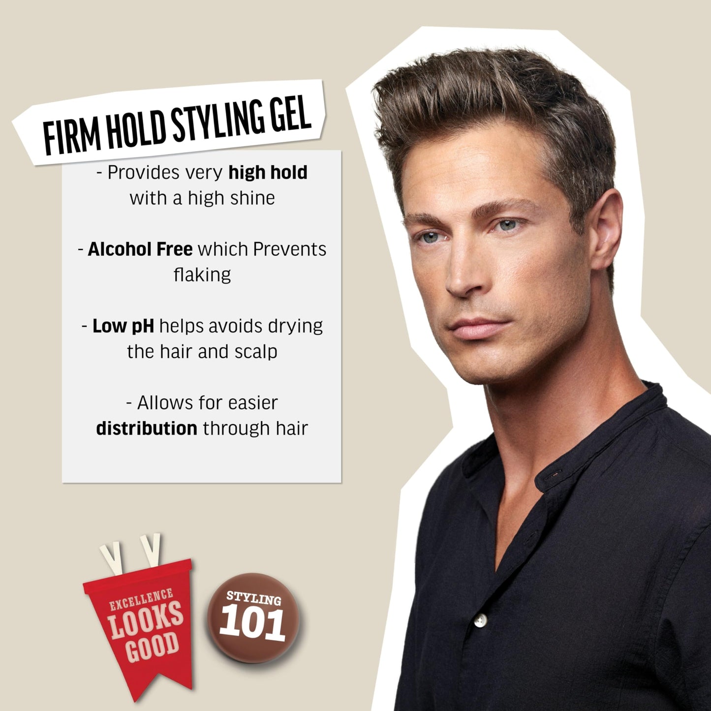 American Crew Men's Hair Styling Gel, Firm Hold, Non-Flaking, 8.4 fl oz