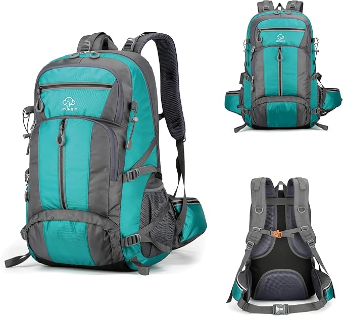 JYUNXIY Hiking Backpack for Men and Women,Waterproof Travel Bag,Reflective,Sport Outdoor,Lightweight,Camping,Shoe Compartm...