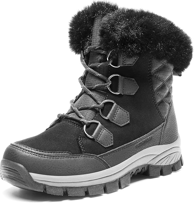 DREAM PAIRS Waterproof Snow Boots for Women, Faux Fur Cozy Warm Insulated Winter Boots Lace Up Mid-Calf Outdoor Shoes for ...