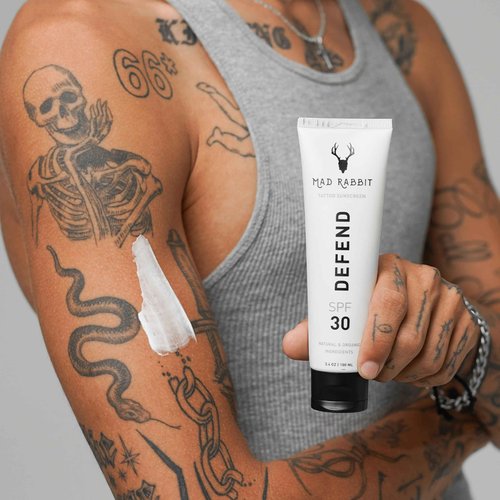 Mad Rabbit Tattoo Care Favorites Kit (3 Piece) - Enhance Balm, Replenish Daily Body Lotion & Defend Mineral Sunscreen SPF 30 - All Skin Types/Full Coverage Tattoo Care Kit