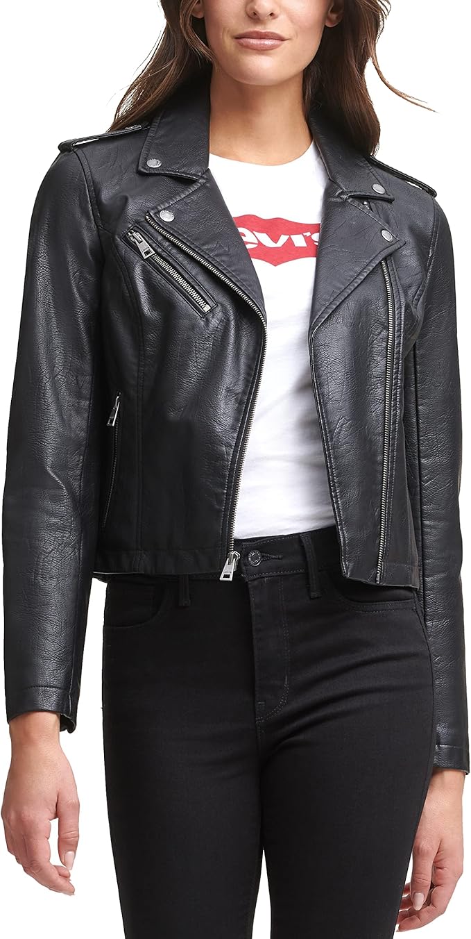 Levi's womens The Classic Faux Leather Moto Jacket (Regular & Plus Size)