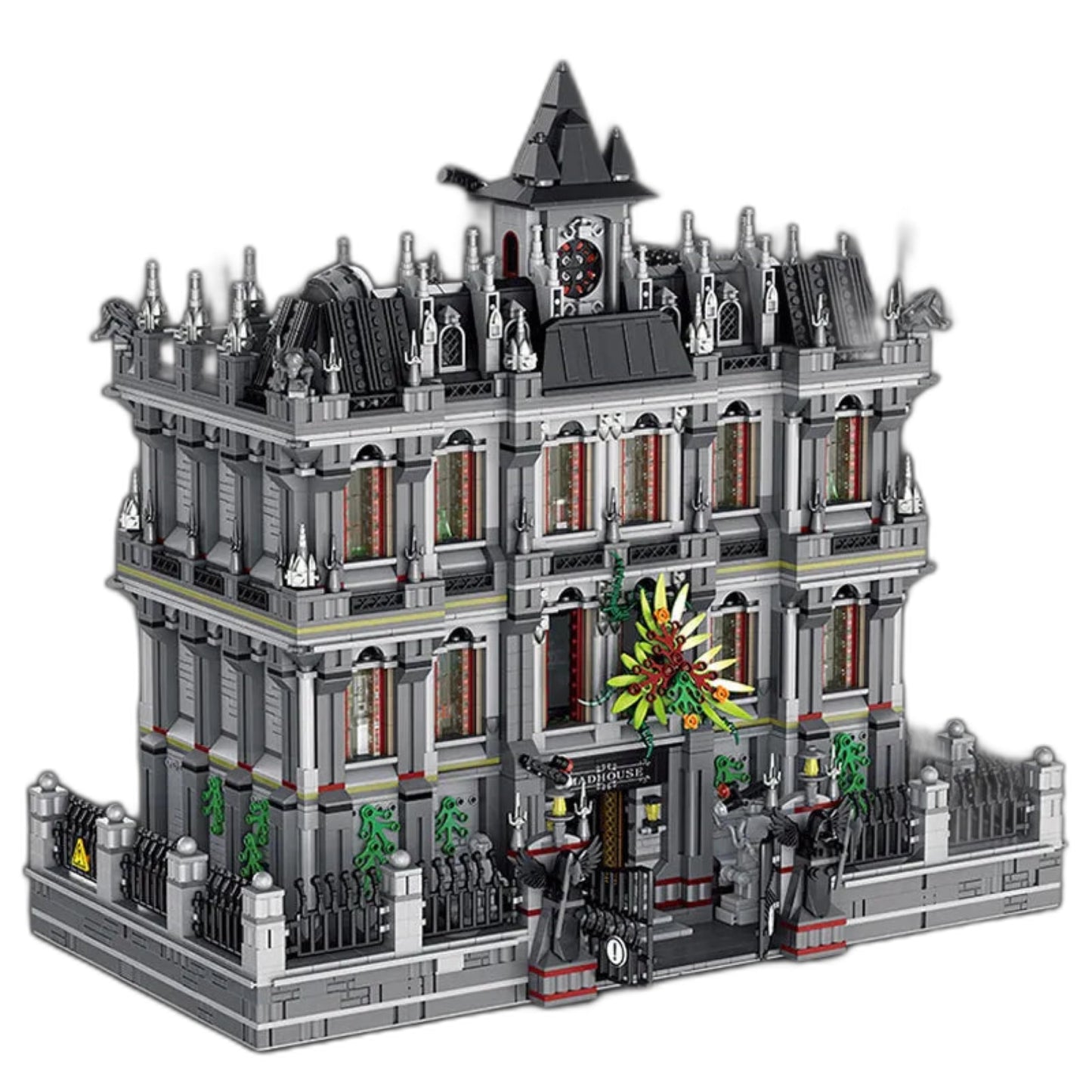 General Jim's 3-Level 7,357 Piece Lunatic Asylum Hospital Mad House – a City Modular Architecture Building Block Set | Comparible with Major Brick Building Brands