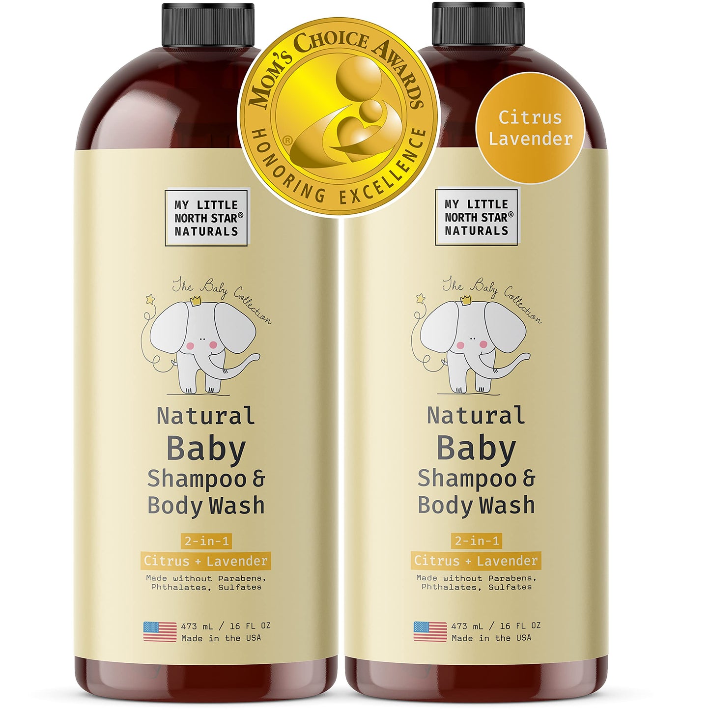 100% Natural Baby Shampoo & Body Soap/ Wash (2 Pack) - Non-Toxic Hypoallergenic Care for Kids, Babies, Infant & Newborn with Sen