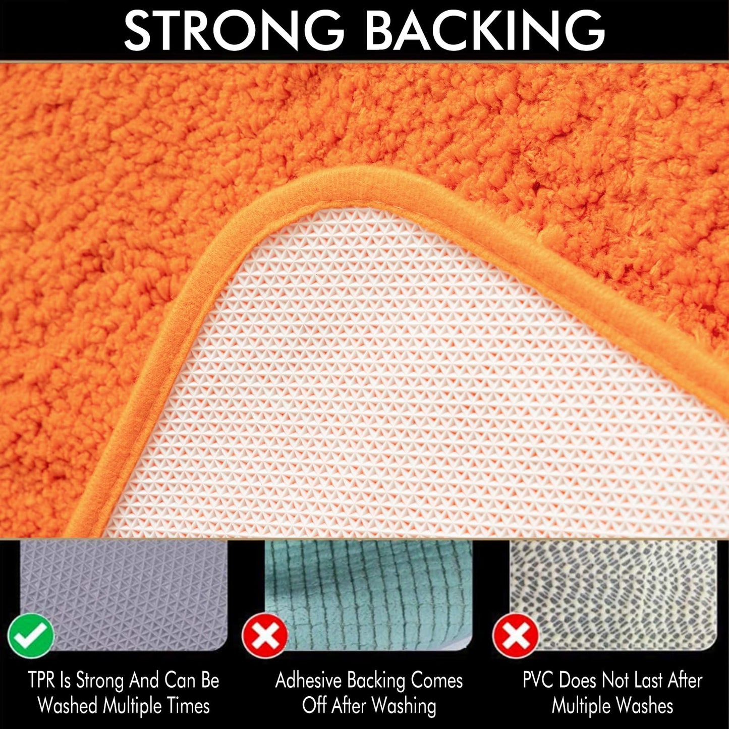MIULEE Orange Bathroom Rugs Sets 2 Piece - Fall Absorbent Bath Mats Set Made of Thick Fluffy Microsiber for Bathroom Floor, Tub or Entryway, Non Slip Rubber Backside, Machine Washable - 16''x24''