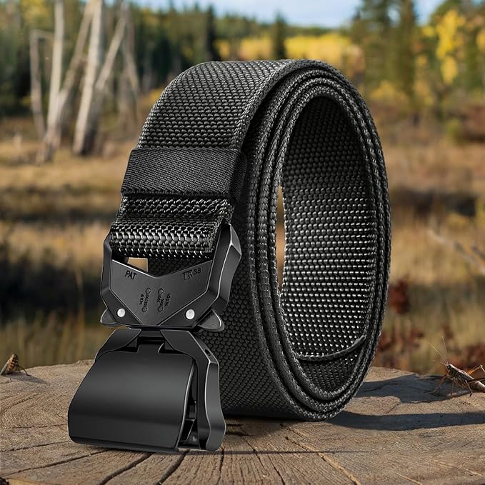 Men's Tactical Belt,Military Rigger Elastic Nylon Belt fo Gift Men Work Heavy Duty 1.5",QUICK RELEASE