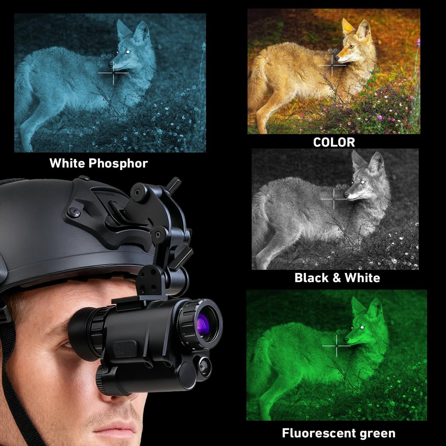TRV Digital 4X Zoom Night Vision Monocular - Waterproof 2K Night Vision Goggles Head Mounted, for Hunting Wildlife Outdoor Adventures and Camping