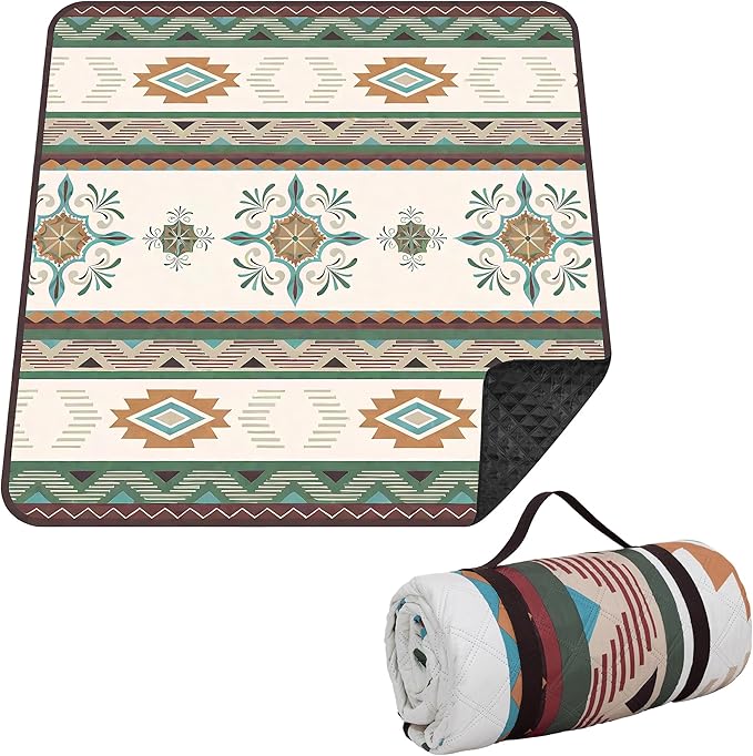 TlaroRiz 77.56"×77.56" Large Picnic Blankets Waterproof Picnic Mat Foldable Picnic Blanket for 4 to 6 Adults 3-Layer Outdo...