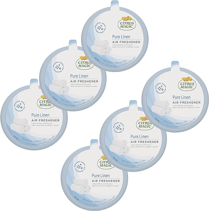 Citrus Magic Odor Absorbing Solid Air Freshener, Pure Linen, 8-Ounce, Pack of 6