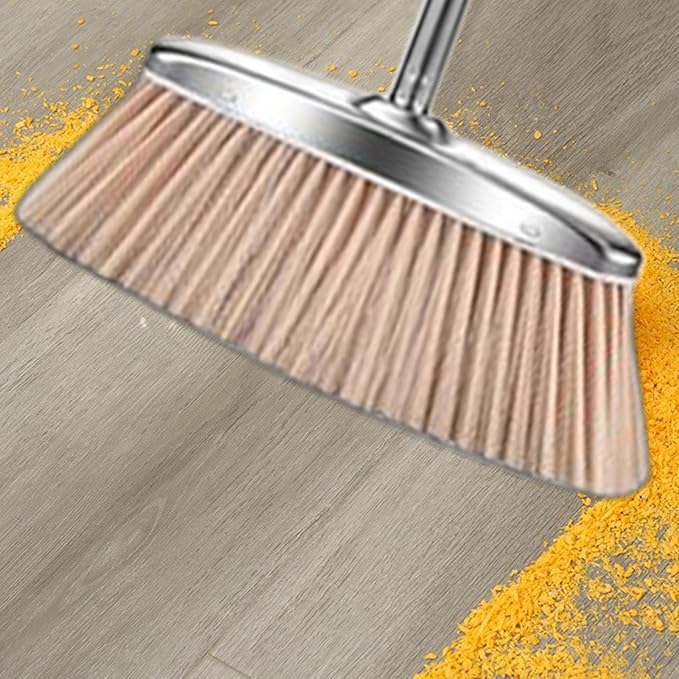 Floor Cleaning Set – Stainless Steel Broom and Long Handle Dustpan, Upright Sweeping Tool, Durable Cleaning Kit | Home, Apartment, Living Room, Bedroom, Office, Garage, Bathroom, Patio, Restaurant
