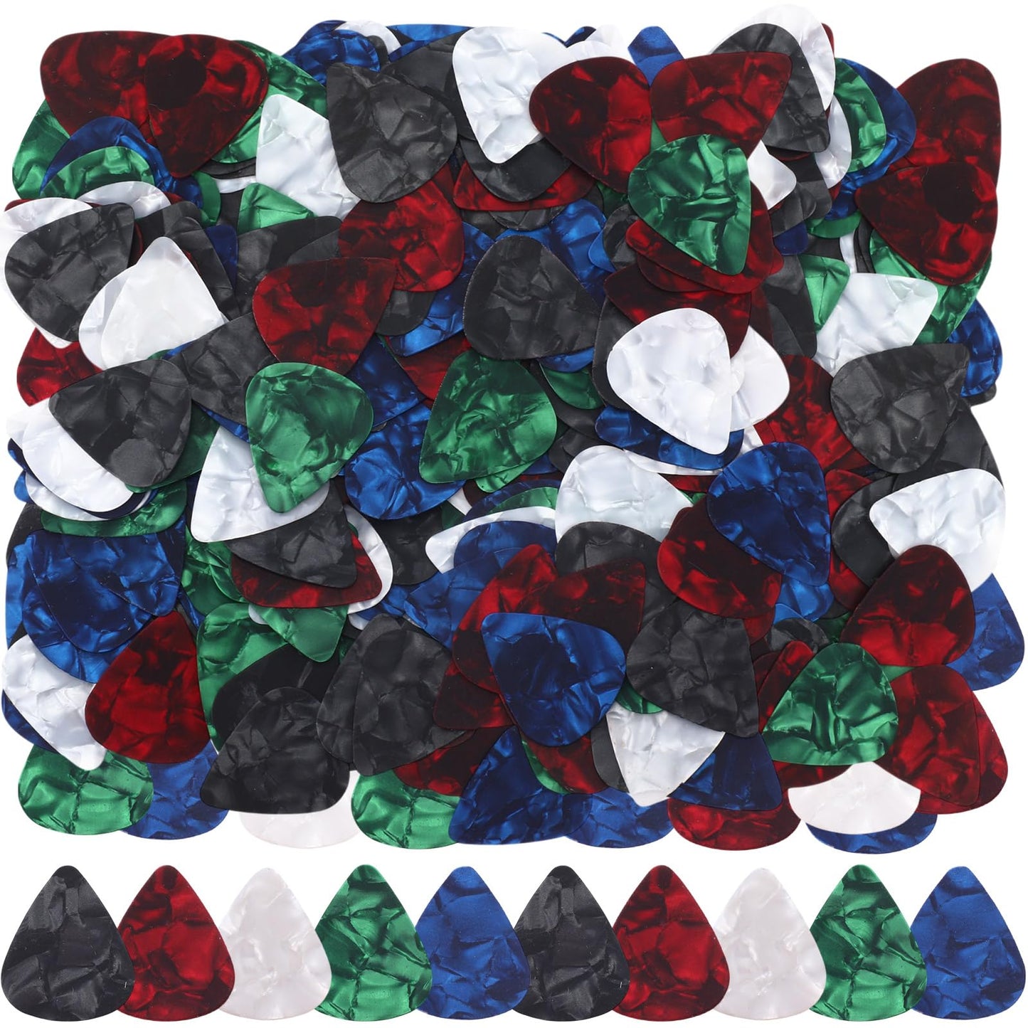 Yeshone 600 Pcs Guitar Picks Bulk Celluloid Picks Plectrums for Electric Acoustic Guitar Thin Medium Heavy Plectrums(5 Colors,0.