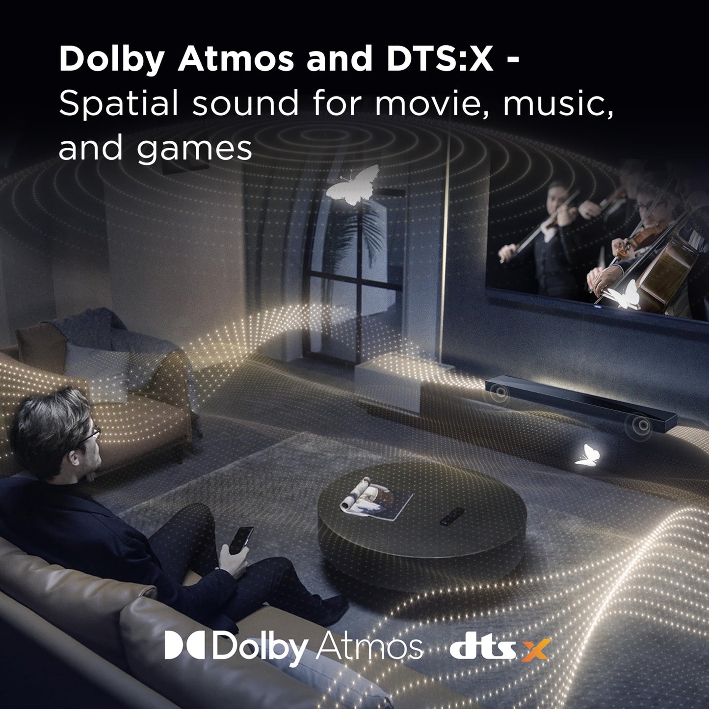 TCL Q65H 5.1 Surround Sound Bar with Wireless Subwoofer for Smart TV | Dolby Atmos DTS:X Calibration | 580W Power Bluetooth Home Theater Speaker with Bass | App Control & Remote Control | Latest Model