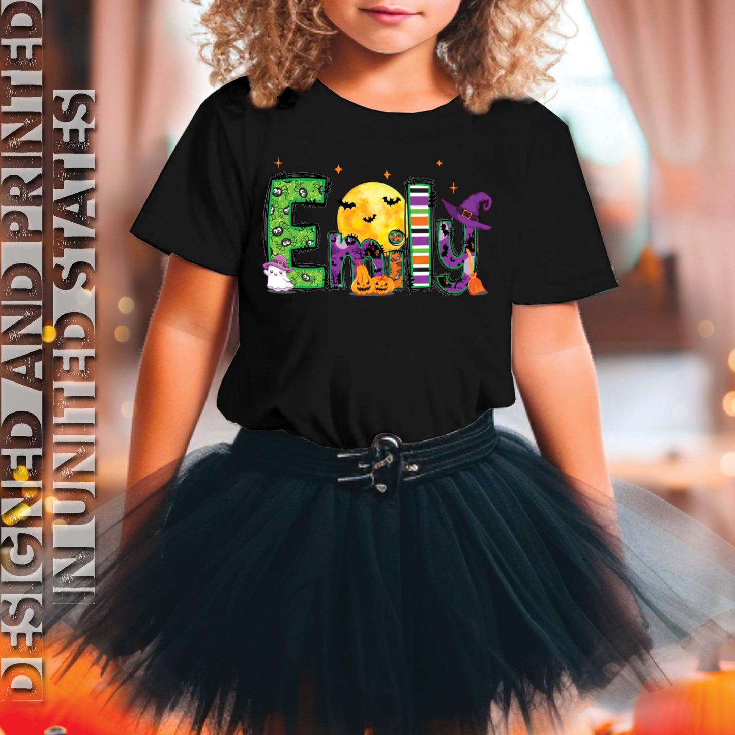 Halloween Custom Name Little Pumpkin Witch Youth Costume Shirt, Spooky Ghost Tee