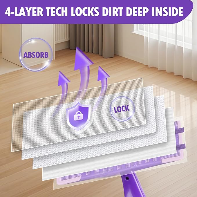 100 Count Disposable WetJet Pads Refills Compatible with Swiffer WetJet Spray Mop, Multi Surface Dry Mop Pads for Hardwood Floor Cleaning, Unscented