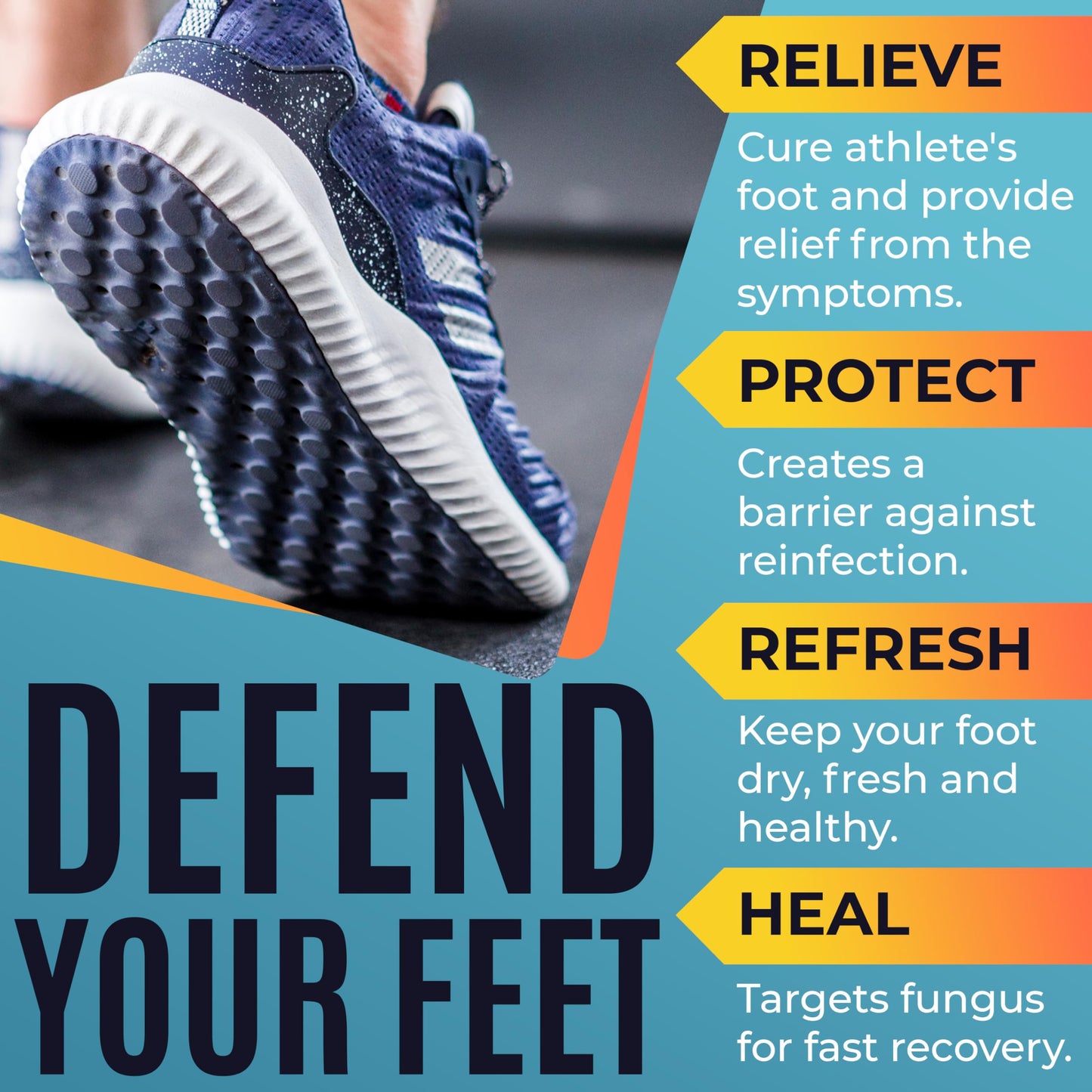 Foot Cream | Athletes Foot Cream for Cracked Heels, Dry Skin & Itchy Feet | Relieves Itching, Burning & Redness | Antifungal Tre
