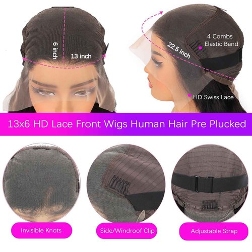 Caijuxing 13x6 Bob Wig Water Wave Bob Wigs Human Hair 13x6 Lace Frontal Wigs 200% Density Curly Bob Wig Human Hair Pre Plucked Deep Wave Wig for Black Women Natural Black (16 Inch)
