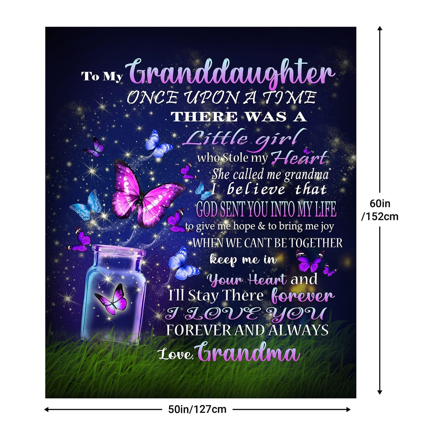 Coolim Granddaughter Gifts from Grandma, Granddaughter Gifts, Granddaughter Blanket, to My Granddaughter Blanket for Birthday Graduation (60" x 50")