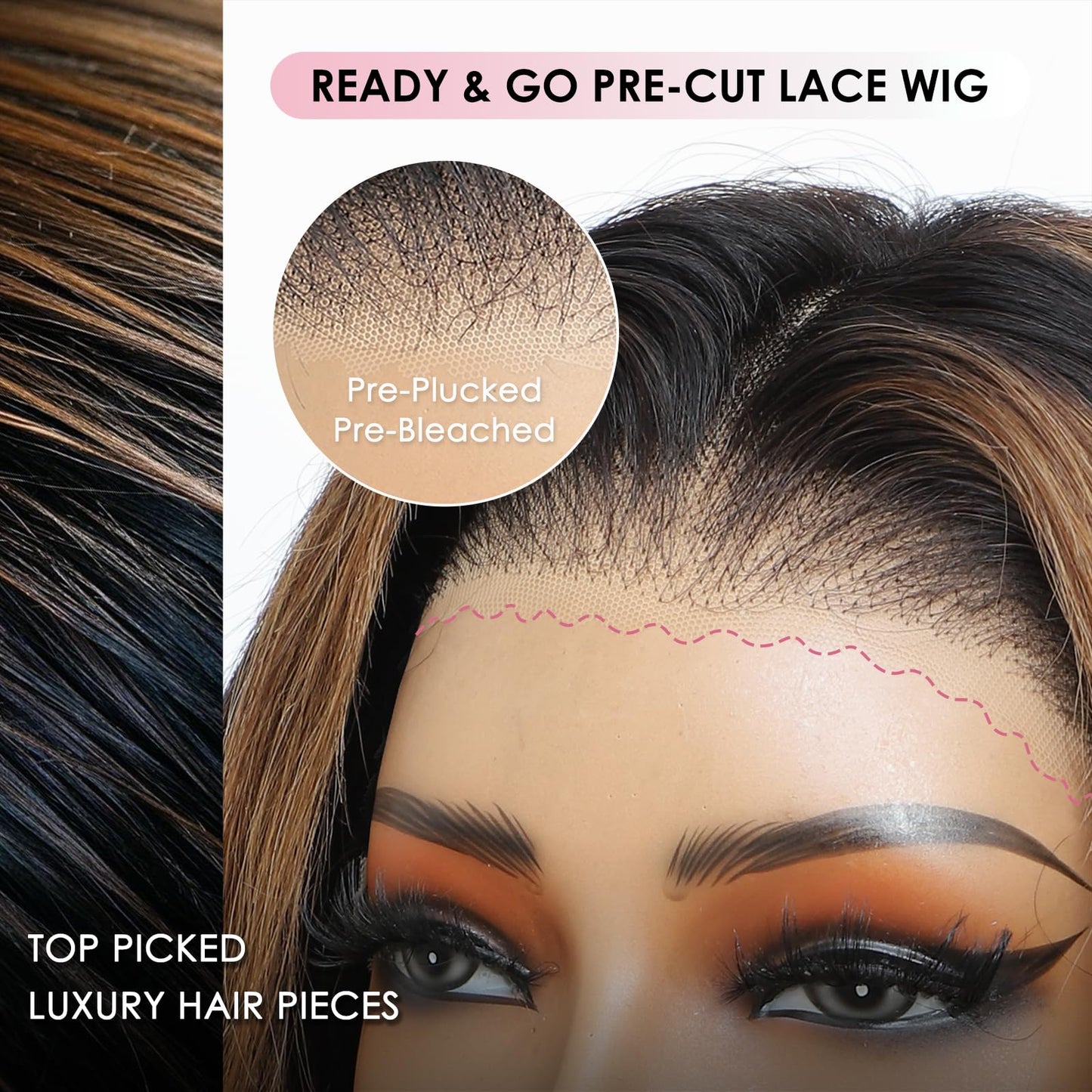 250 Density Curtain Bangs Face-Framing Highlight Bob Wig Human Hair 15A 6x6 Glueless Wigs Human Hair Pre Plucked Pre Cut Bob Loo