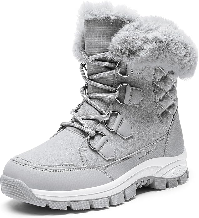 DREAM PAIRS Waterproof Snow Boots for Women, Faux Fur Cozy Warm Insulated Winter Boots Lace Up Mid-Calf Outdoor Shoes for ...