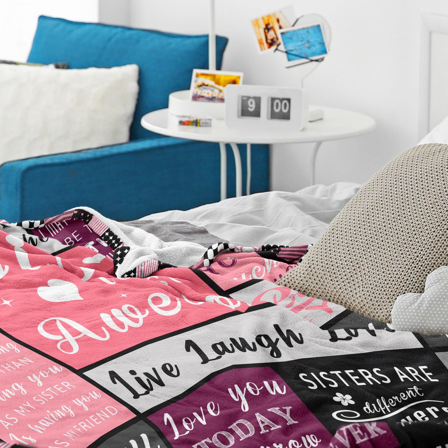 Spwasplo Gifts for Sister Blanket from Sisters Brother - Sister Mothers Day Christmas Birthday Gift Adult - Ultra Soft Plush Throw Present Ideas for Bedding Sofa - 60"x50"