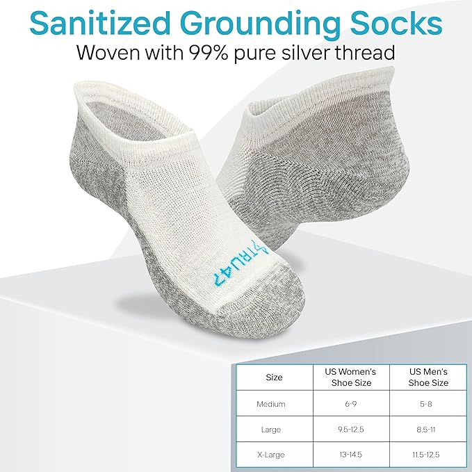 TRU47 Grounding & Earthing Products | Grounding Socks | Socks Made With 99.99% Pure Silver Thread
