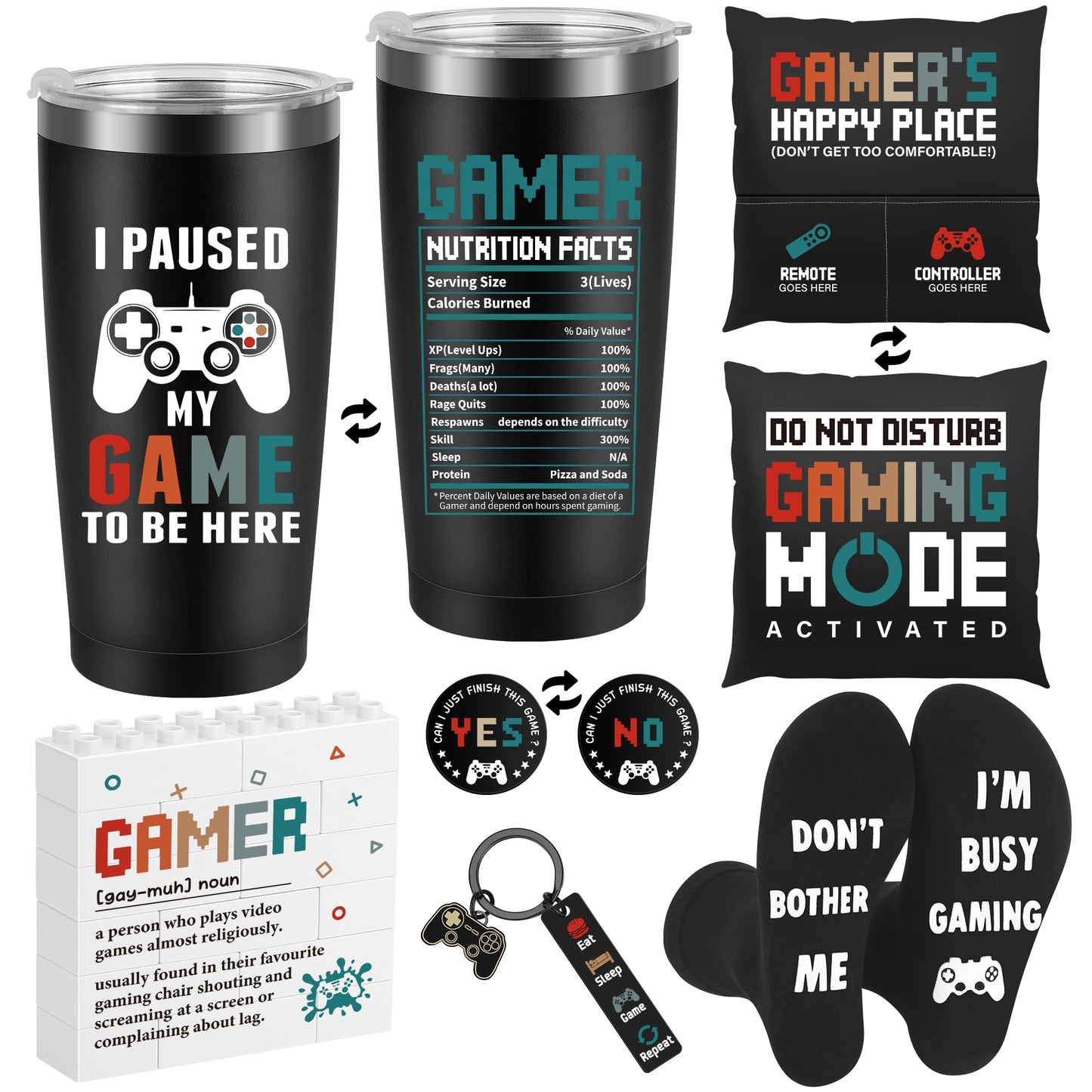 Gamer Gifts for Men Boyfriend Dad Brother, Gaming Accessories for Room, Gaming Stuff, Christmas Gifts for Friend- Gamer Gift Set Box