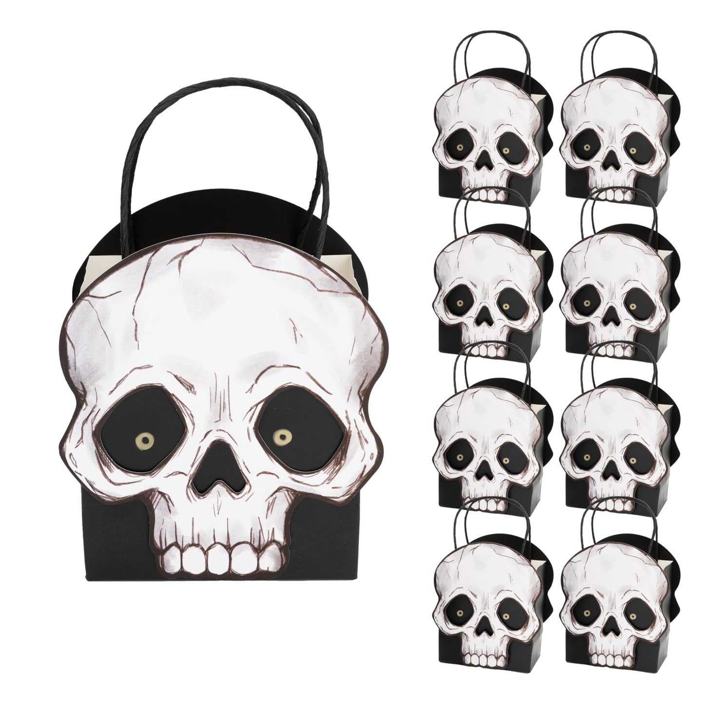 Cheerland Skull Gift Bag Halloween Party Decorations Summerween Goodie Bags Skeleton Birthday Decor Party Favor Bags Gothic Spooky Gift Candy Trick or Treat Kids First Bday Monster Bash Decorations