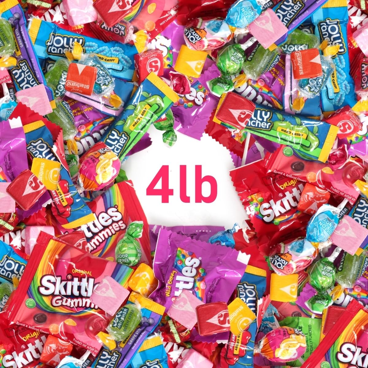 Candy Variety Pack, 4lb Bag of Candy Individually Wrapped, The Ultimate Candies Variety Pack for All Occasions, Assortment Candies Perfect for Parties and More