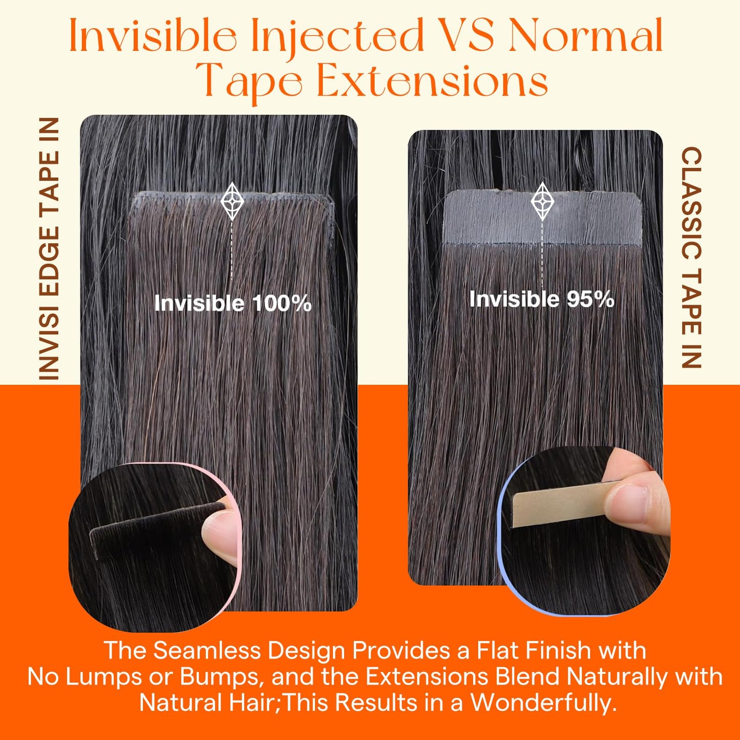 Full Shine Injection Tape in Hair Extensions Human Hair Highlighted Blonde 14Inch Color 18 Ash Blonde and 613 Blonde Machine Vir