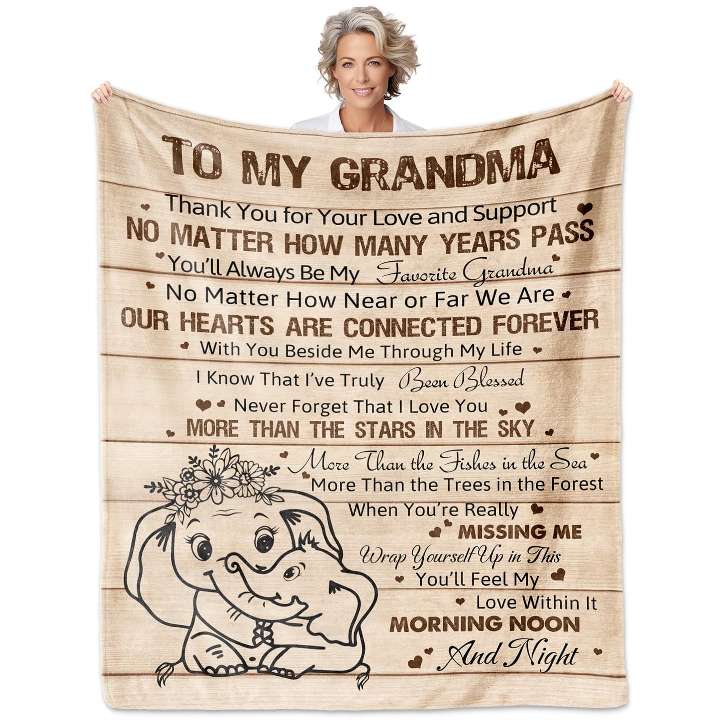 Yofipon Grandma Gifts from Granddaughter Grandson, Grandma Birthday Gifts Throw Blanket 60"x50", Grandmas Blanket from Grandkids, Grandmas Gift Ideas for Mother's Day Christmas Anniversary