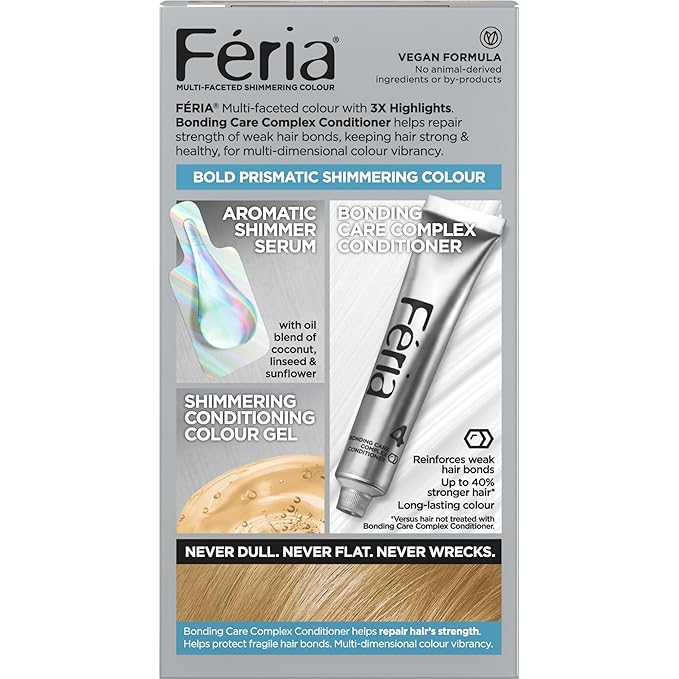 L'Oreal Paris Feria Multi-Faceted Shimmering Permanent Hair Color, 100 Pure Diamond, Hair Dye Kit, Pack of 2