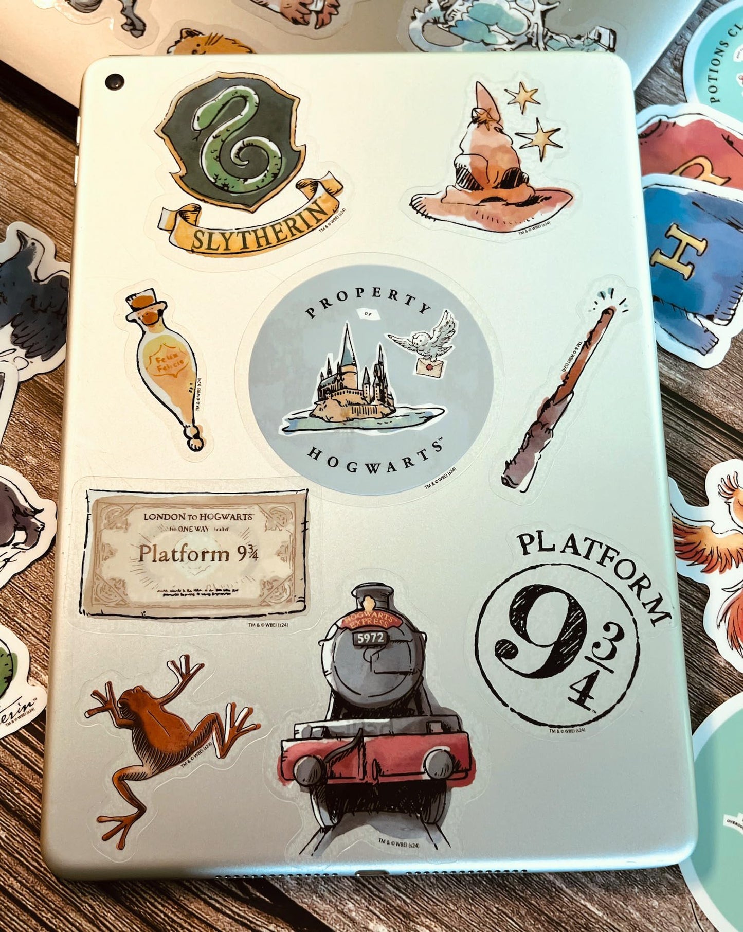 Harry Potter Watercolor Clear Vinyl Decal Stickers, Waterproof, UV & Scratch-Resistant, Sticker Decals for Laptops, Water Bottles, Journals, Kindles & More, Officially Licensed (Transparent, 50-Pack)