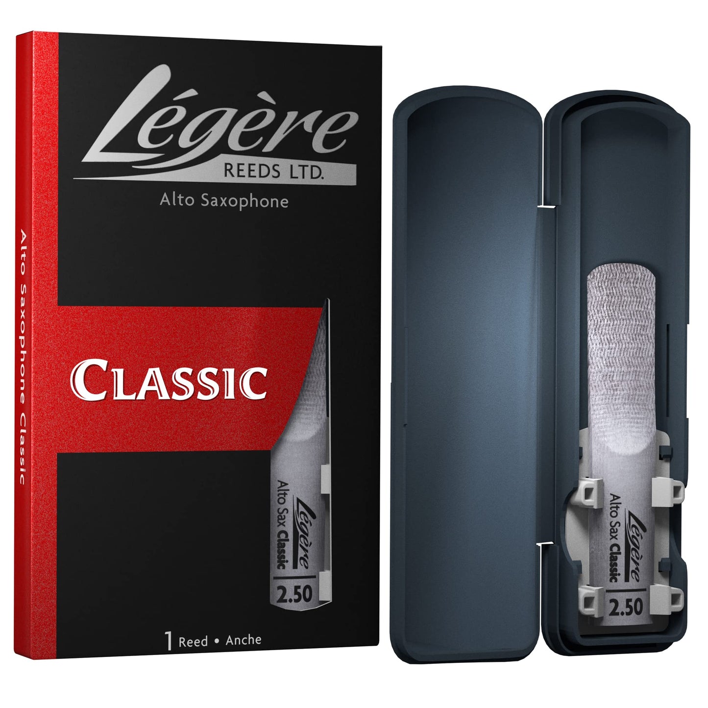 L  Gre Reeds - Alto Saxophone Reed, Classic, Strength 2.50 (As2.50) - Easy-Playing, Durable, Synthetic Student Saxophone Reed