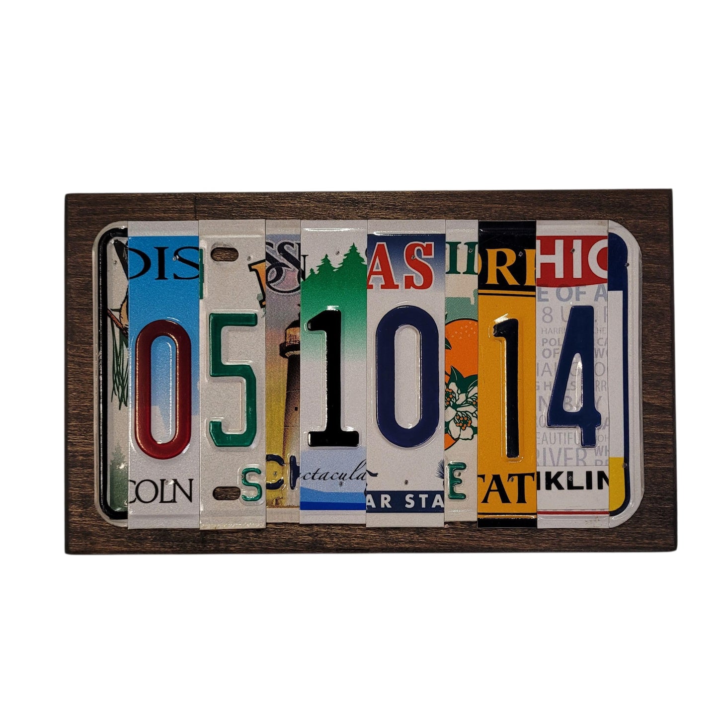 Customized 10th Anniversary Aluminum License Plate Sign - Custom License Plate Sign for Anniversarys, BIrthdays, Weddings, Special Occasions - Unique Gift made from Authentic License Plates