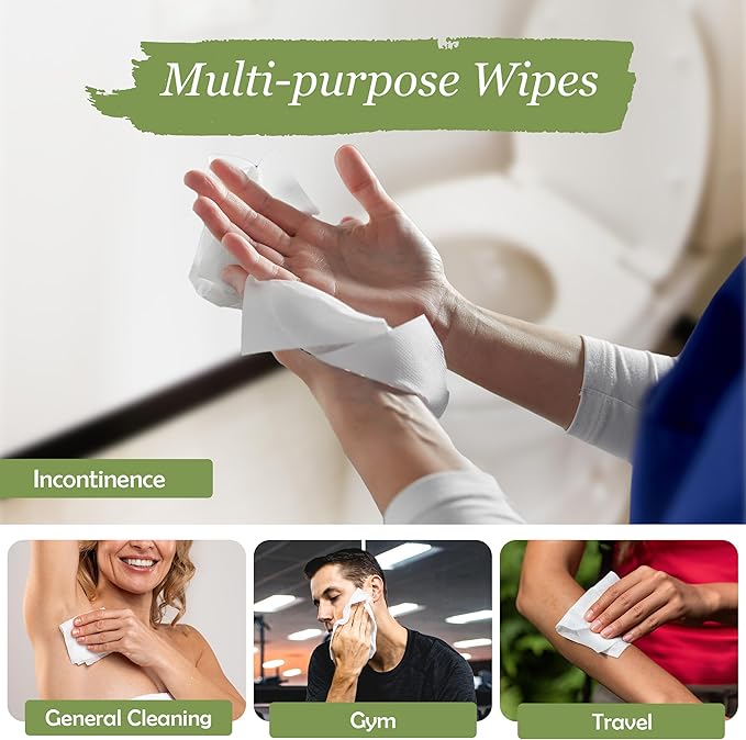 ProHeal Large Wet Wipes for Adults - Case of 10 and 50 Individually Wrapped 12""x8"" Disposable Body Wipes - Fragrance Free with Aloe, Chamomile, and Vitamin E - For Bathroom, Cleansing, and Travel