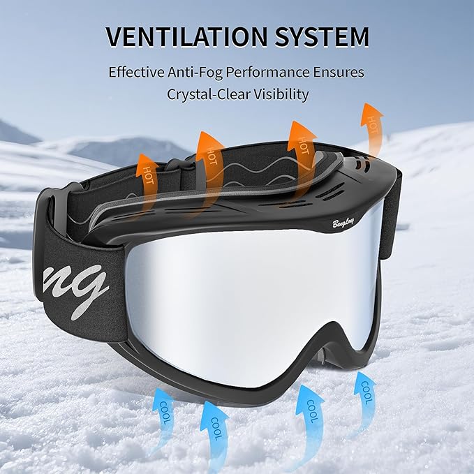 BangLong Ski Goggles, Snowboard/Snow Goggles Anti Fog UV Protection Design for Men Women Skiing, Skating,Snowmobilet,Youth