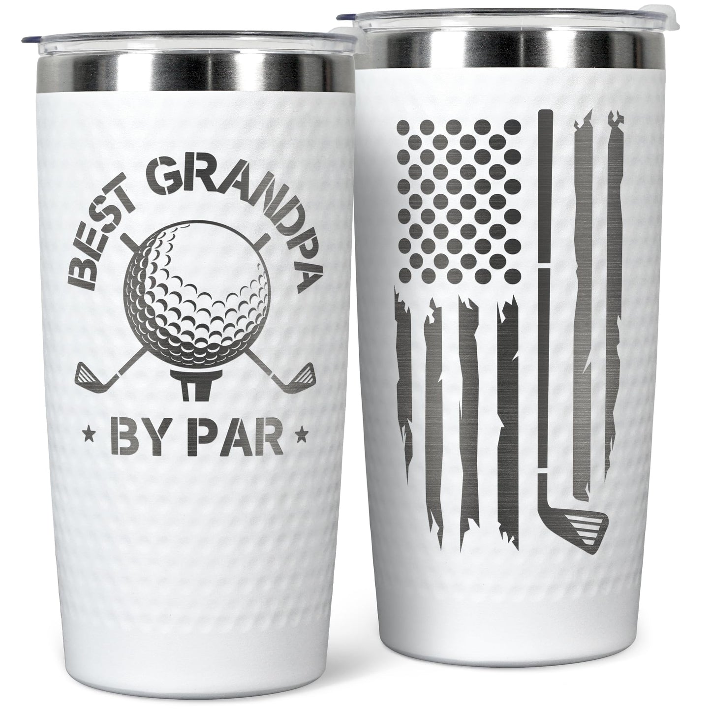 HUNIGIFT Grandpa Gifts - Fathers Day Gift for Grandpa by Par - Fathers Day Golf Gifts for Grandfather Golfer Men from Grandkids, Granddaughter, Grandson - 20 Oz Stainless Steel Tumbler
