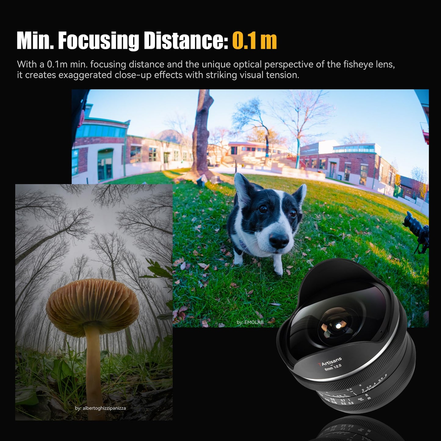 7artisans 6mm F2.0 APS-C Fisheye Ultra Wide Angle 220° Manual Focus Prime Lens Compatiable for Sony Mirrorless Cameras A6000/A5000/A3000/Nex Series a6700 nex-5t nex-3n nex-6 nex-5r nex-5n