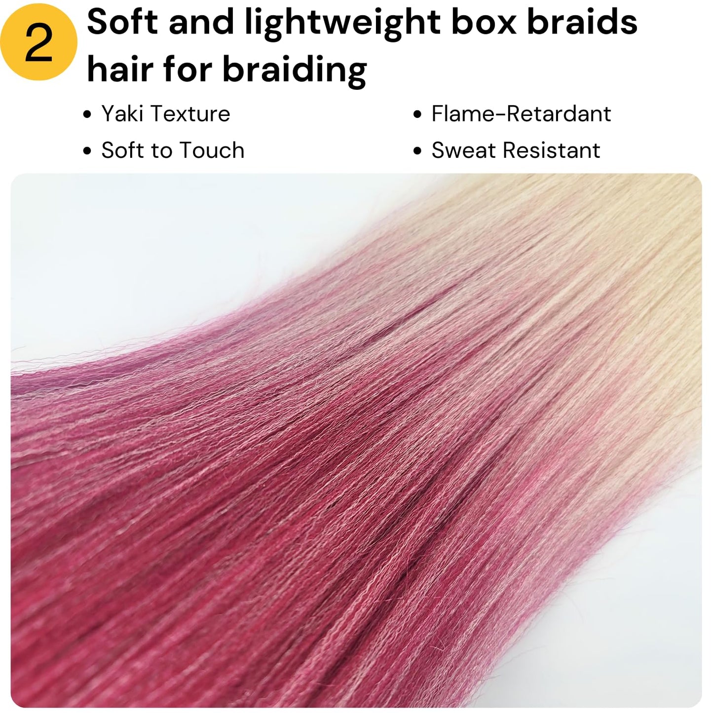 Ombre Blonde Braiding Hair ez braid pre stretched hypoallergenic braiding hair Extensions for Knotless Box Braids 3 Packs