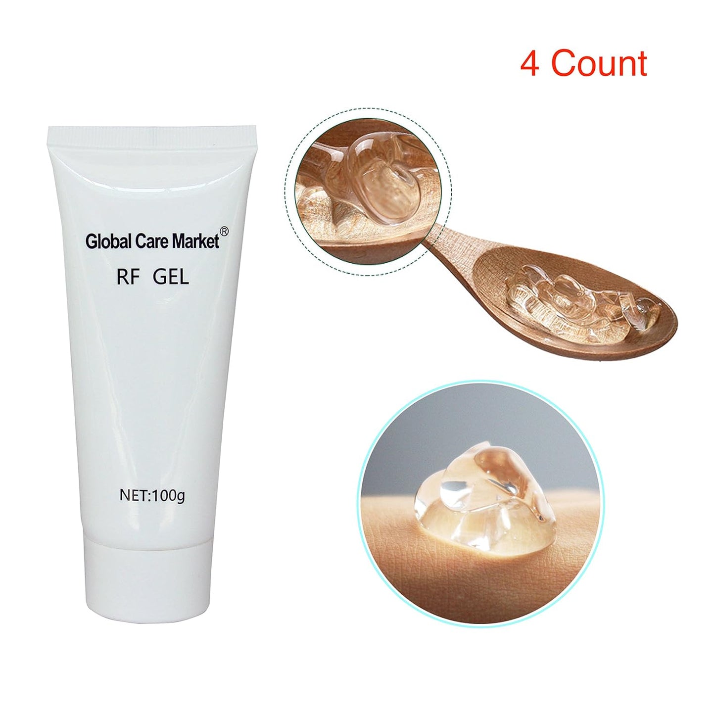 RF Gel 4 Pack-Conductive Gel for Facial Microcurrent, Hydrating Cream for Use With Radio Frequency Face and Body Machines, Skin Cooling Primer for IPL Hair Removals